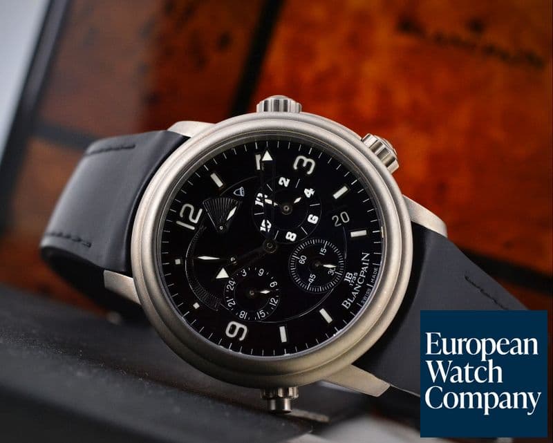 Image of Blancpain Leman Alarm GMT Titanium / Rubber