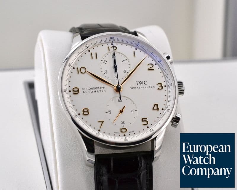 Image of IWC Portuguese Chronograph SS Silver Dial / Gold Numerals 