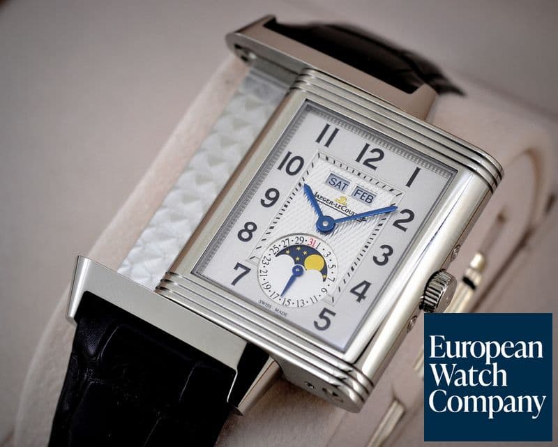Image of Jaeger LeCoultre Reverso Grande Calendar SS Silver Dial 