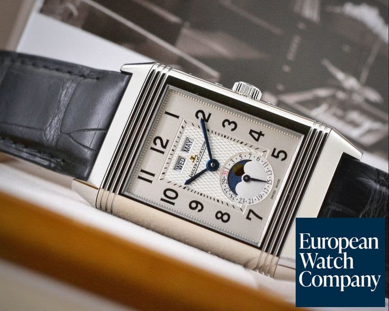 Image of Jaeger LeCoultre Reverso Grande Calendar SS Silver Dial 