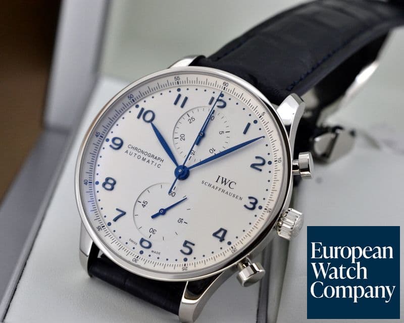 Image of IWC Portuguese Chronograph SS Silver Dial / Blue Numerals