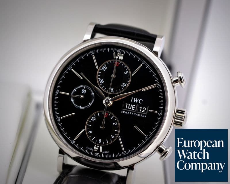 Image of IWC Portofino Chronograph SS Black Dial 