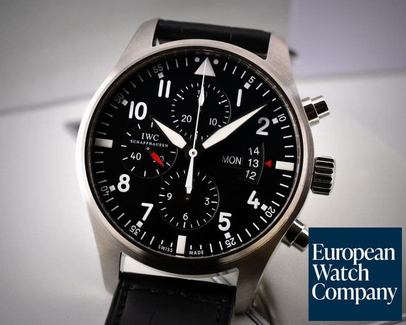 Image of IWC Pilot Chronograph SS Black Dial 