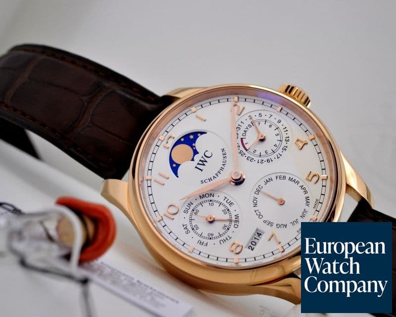 Image of IWC Portuguese Perpetual II 18K Rose Gold Silver Dial