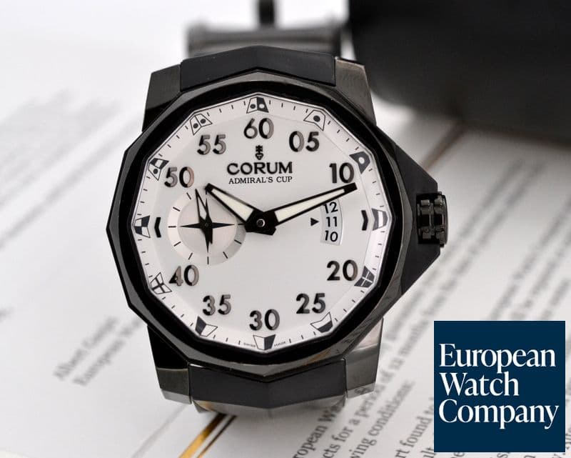 Image of Corum Admirals Cup Black Competition White Dial Rubber Limited