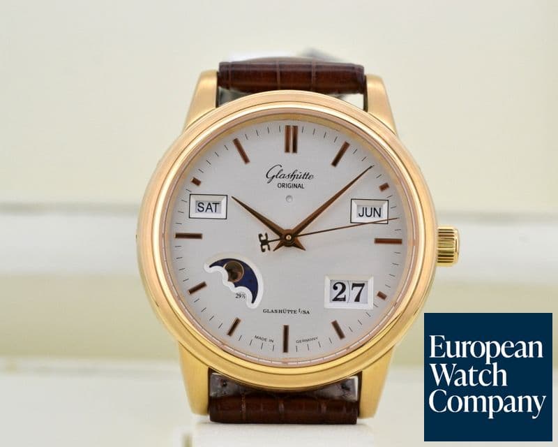 Image of Glashutte Original Senator Perpetual Calendar 18K Rose Gold Silver Dial