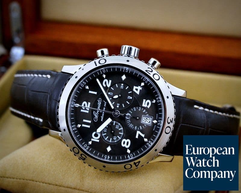 Image of Breguet Type XXI Flyback SS / Brown Alligator  