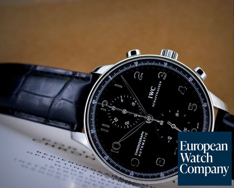 Image of IWC Portuguese Chronograph SS Black Dial 