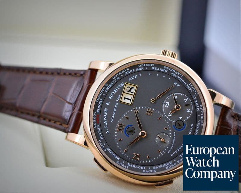 Image of A. Lange and Sohne Lange 1 Time Zone 18K Rose Gold Grey Dial 