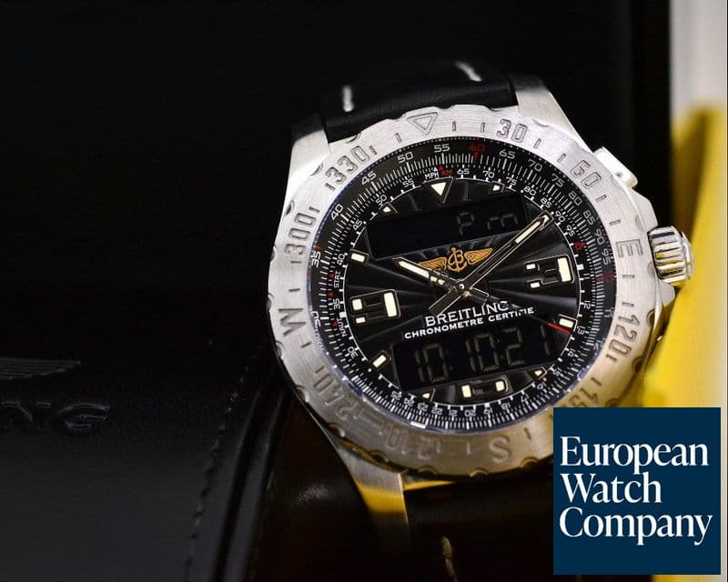 Image of Breitling Airwolf Black Dial SS / Leather