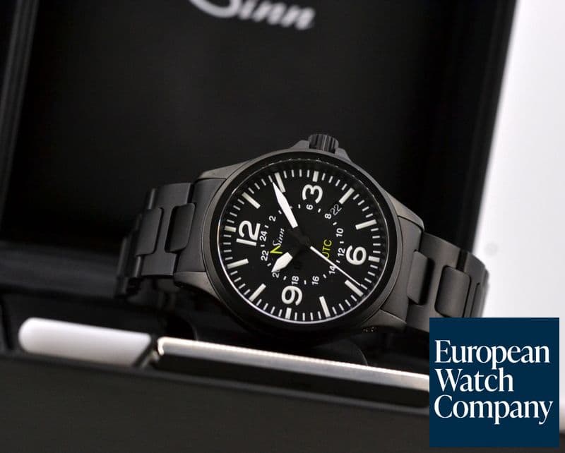 Image of Sinn 856 UTC Black "Tegimented" SS  
