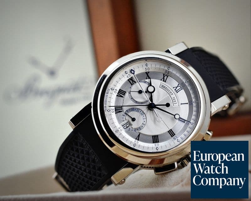 Image of Breguet Marine Chronograph 18K White Gold / Rubber