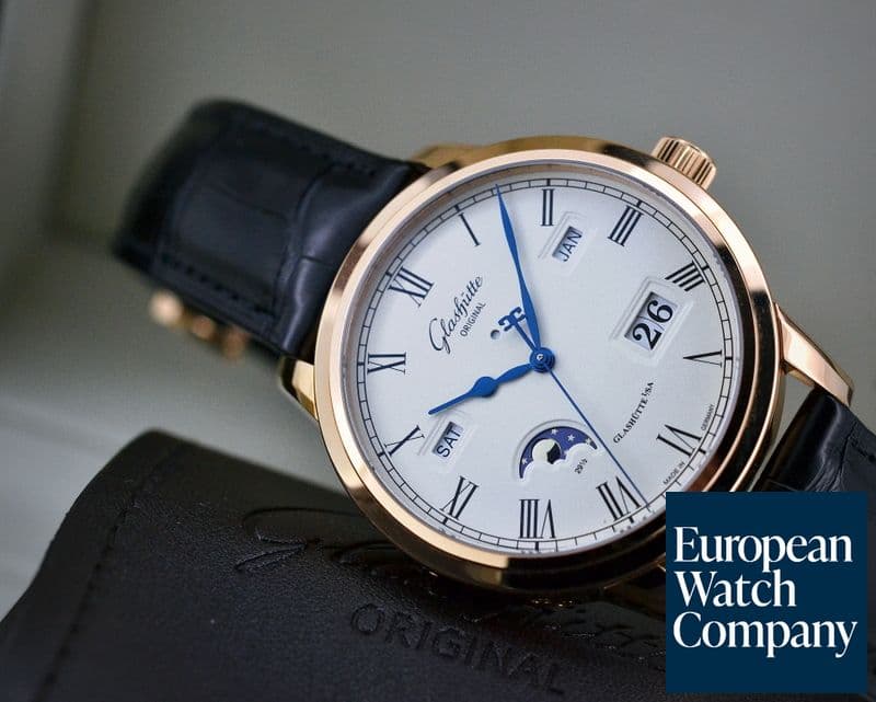 Image of Glashutte Original Senator Perpetual Calendar 18K Rose Gold Silver Dial