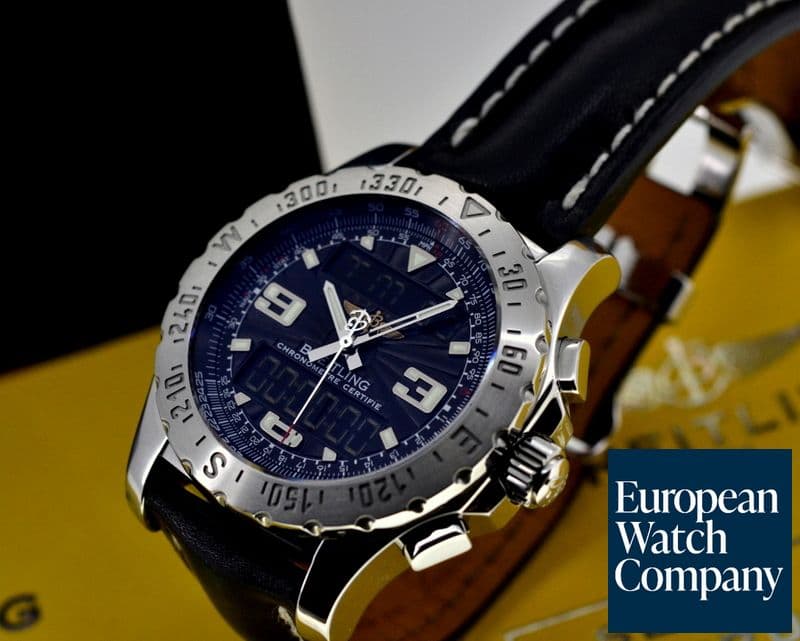 Image of Breitling Airwolf Black Dial SS / Leather