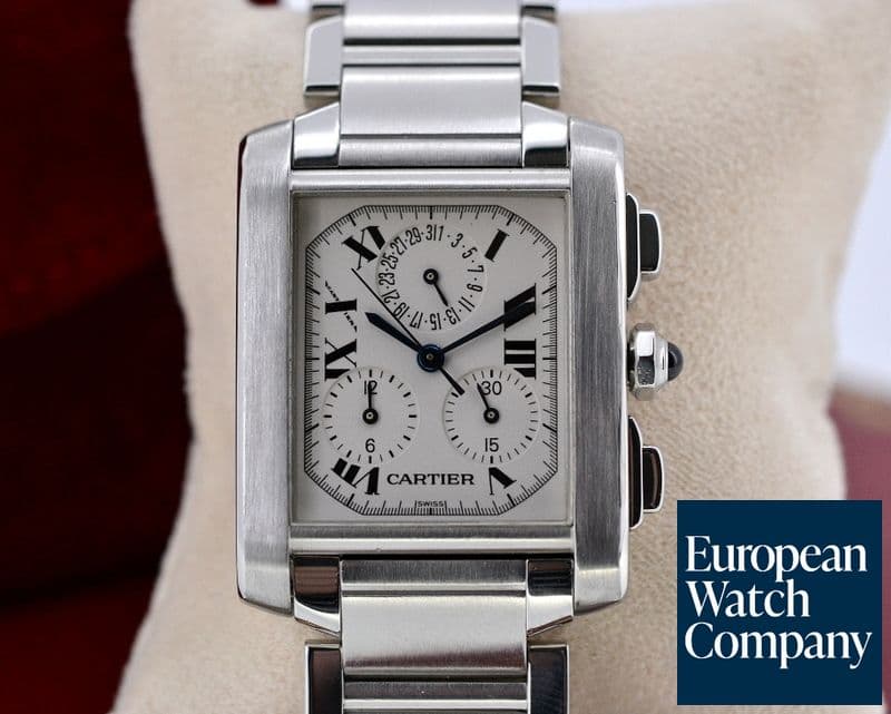 Image of Cartier Tank Francaise Chronoflex Quartz Chronograph SS 