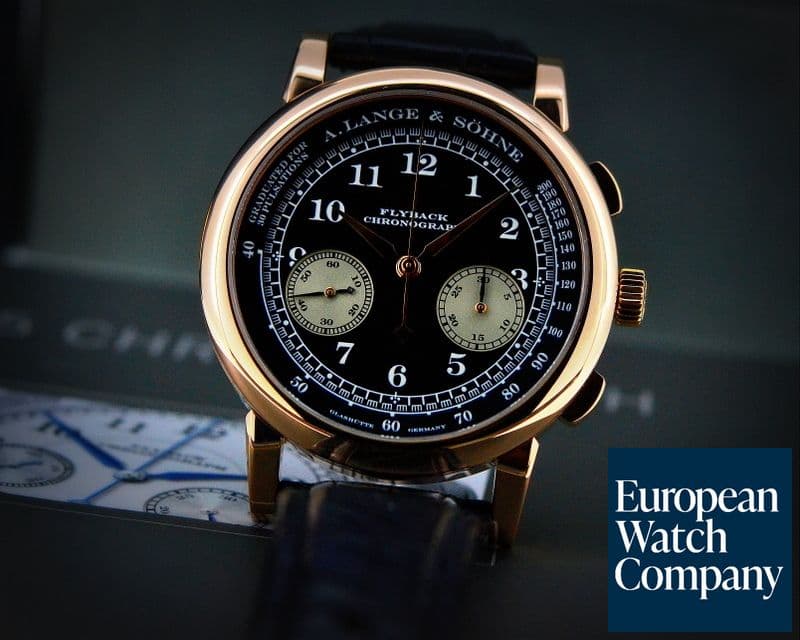 Image of A. Lange and Sohne 1815 Chronograph 18K Rose Gold Black Dial 