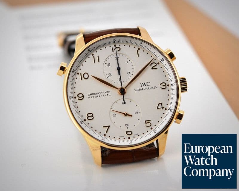 Image of IWC Portuguese Chronograph Rattapante 18K Rose Gold 