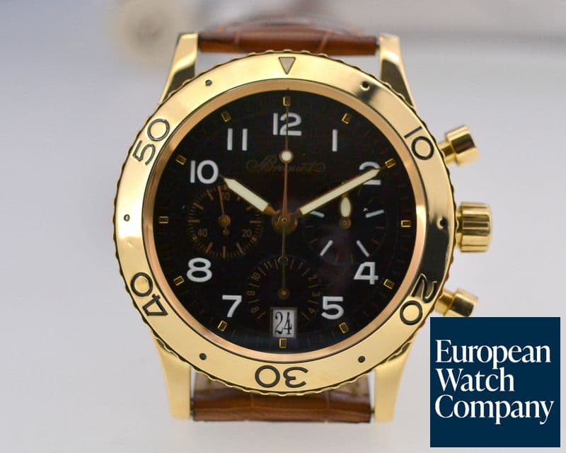 Image of Breguet Transatlantique 18K Yellow Gold / Black Dial