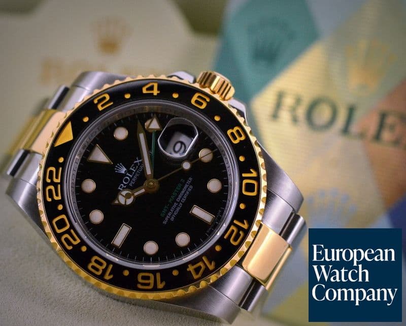 Image of Rolex GMT Master II SS / 18K Yellow Gold Black Dial 