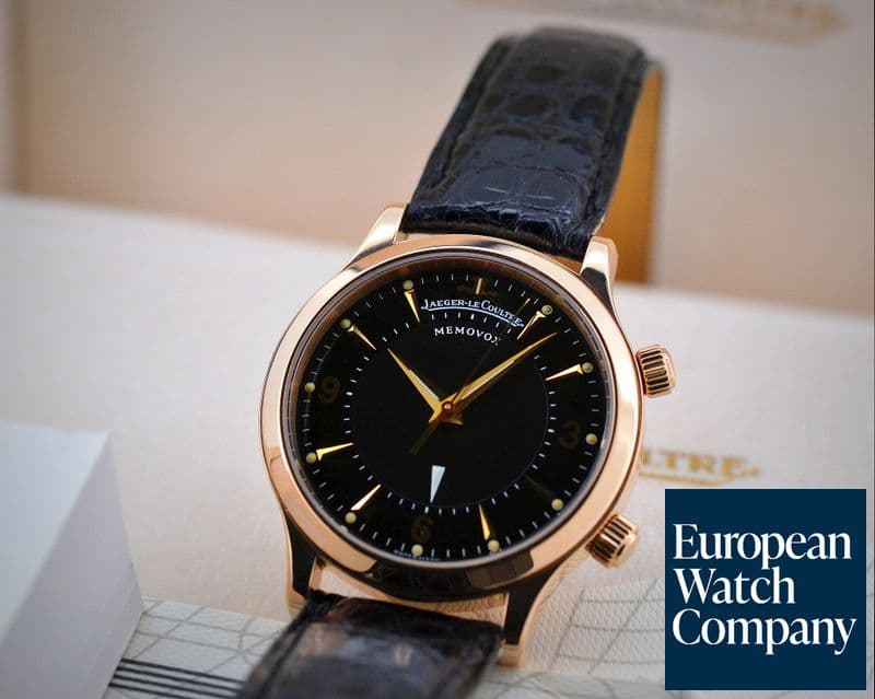 Image of Jaeger LeCoultre Memovox 18K Rose Manual Wind Display Back

