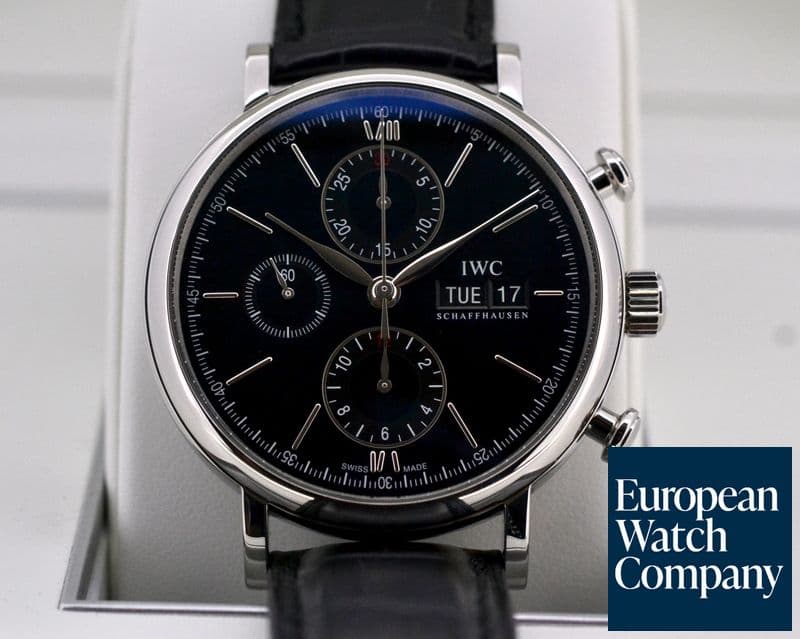 Image of IWC Portofino Chronograph SS Black Dial 