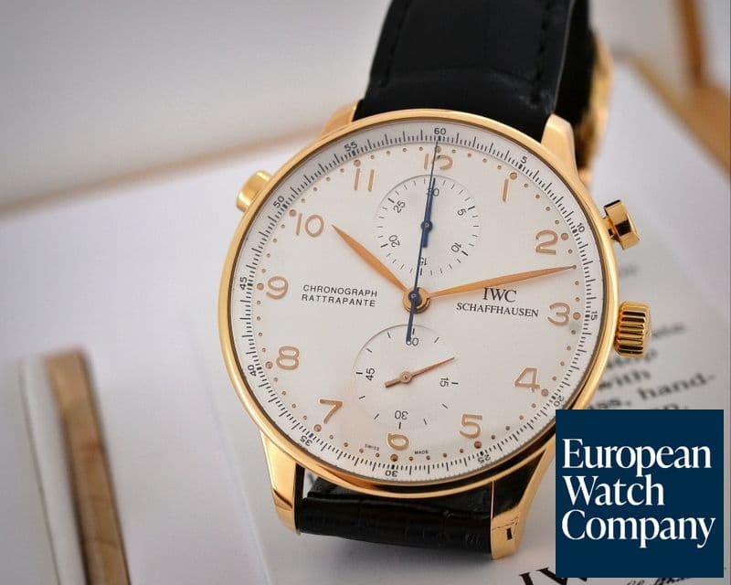 Image of IWC Portuguese Rattapante 18K Rose Gold / Deployant Buckle