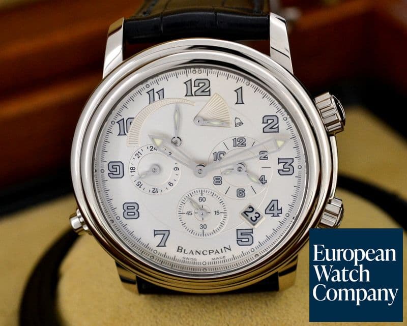 Image of Blancpain Leman Reveil GMT 18K White Gold / Silver Dial