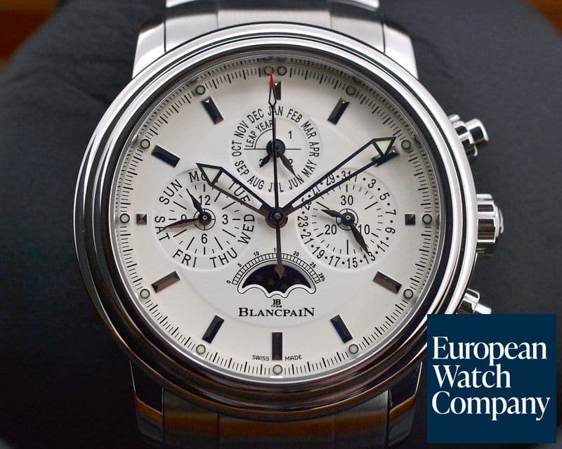 Image of Blancpain Leman Perpetual Calendar Chronograph White Dial SS