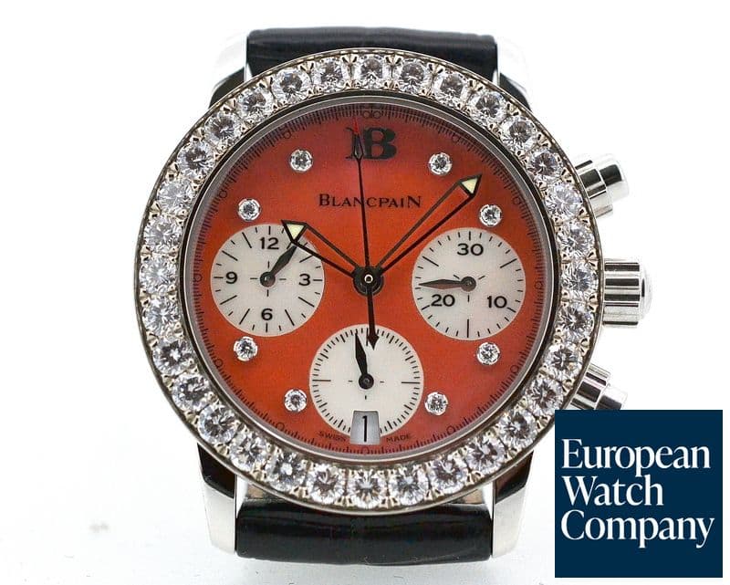 Image of Blancpain Ladies Flyback Pink Diamond Markers / Diamond Bezel 