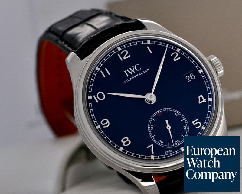 Image of IWC Portuguese Hand Wound Eight Days SS / Black Dial