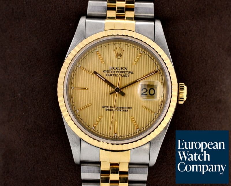 Image of Rolex Datejust Champagne Stick 18K Yellow Gold / SS