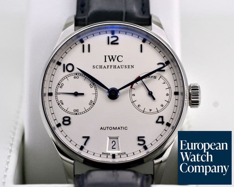Image of IWC Portuguese 7 Day SS / Blue Numerals 