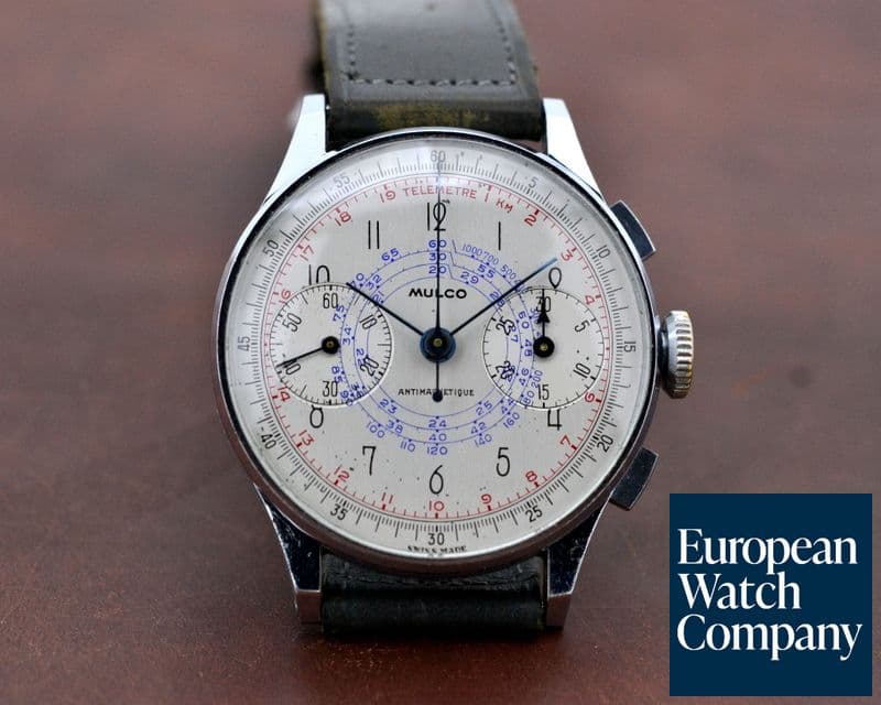 Image of Mulco Vintage Antimagnetic Chronograph SS Silver Dial