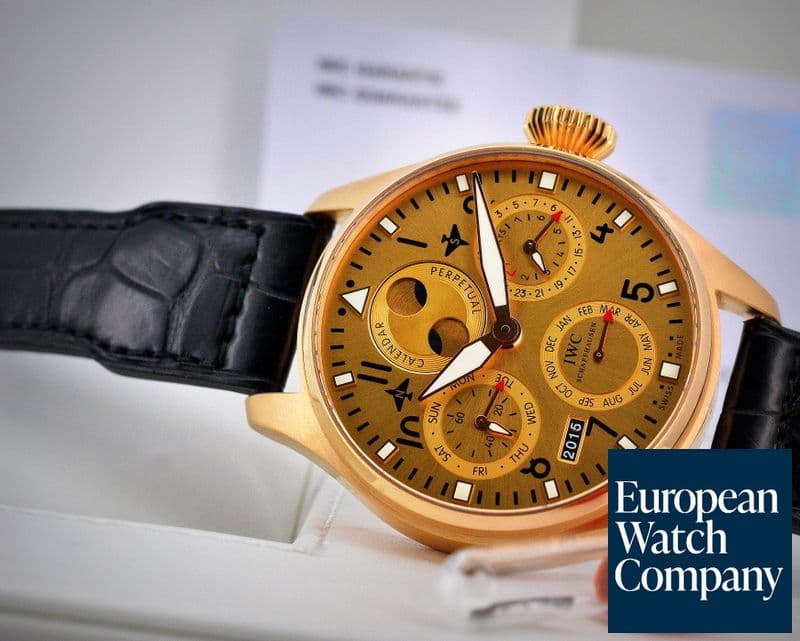 Image of IWC Big Pilot Perpetual Calendar Champagne Dial 18K Rose Gold