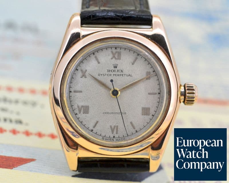 Image of Rolex Oyster Perpetual Bubble Back 14K Rose Gold