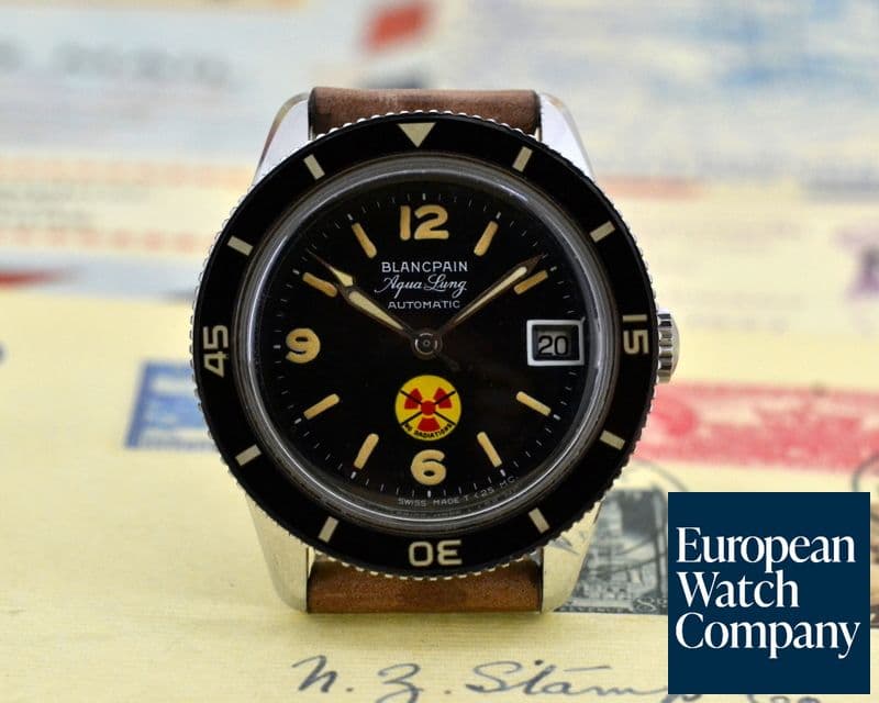 Image of Blancpain Vintage Fifty Fathoms Aqualung NO RADIATION Circa 1960's 36MM