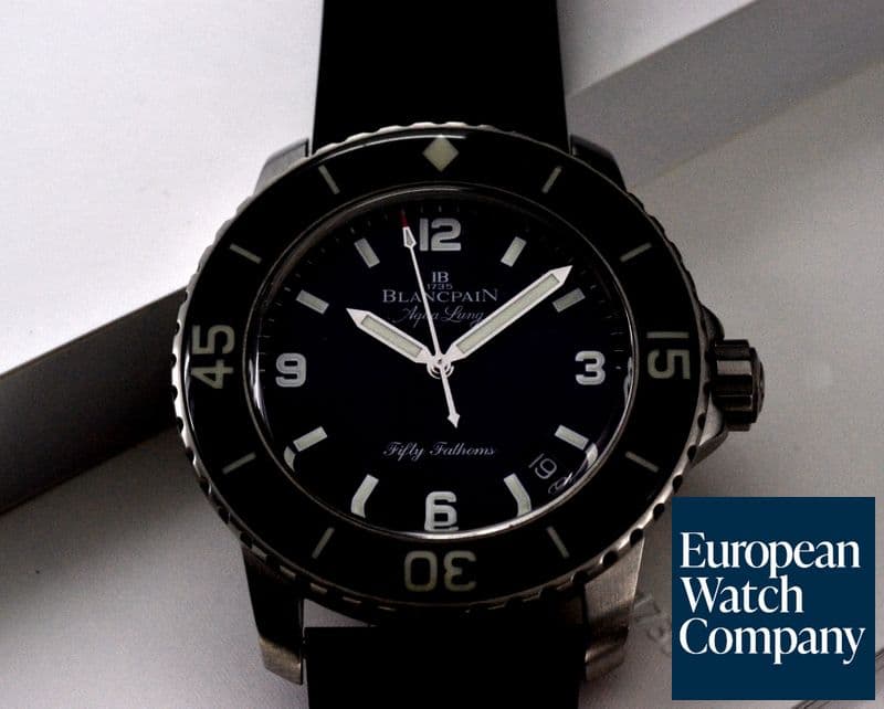 Image of Blancpain Fifty Fathoms "Tribute to Aqualung" SS / Rubber 
