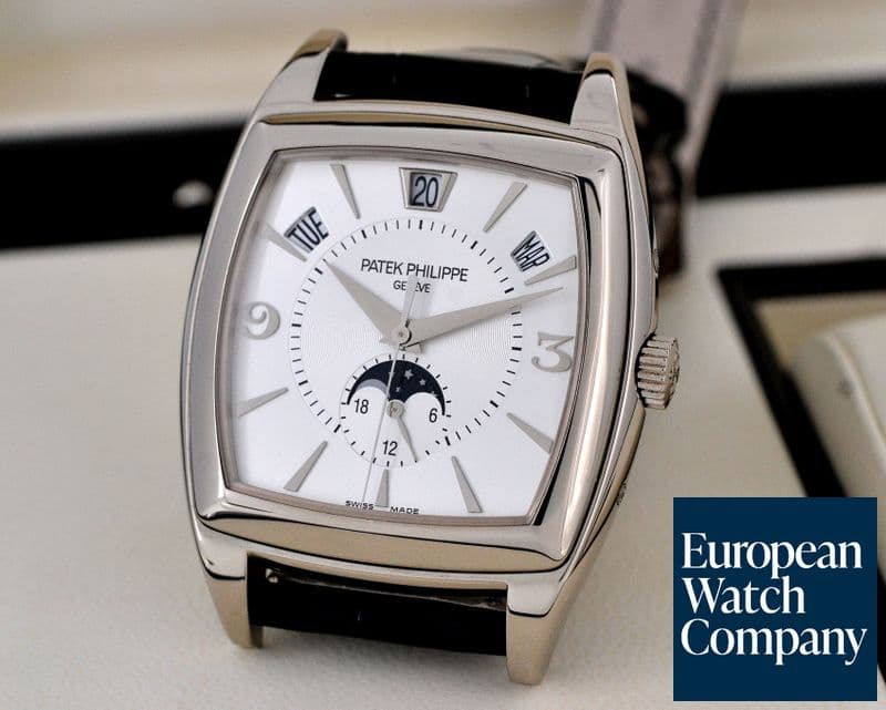 Image of Patek Philippe Gondolo Calendario 18K White Gold Silver Dial 