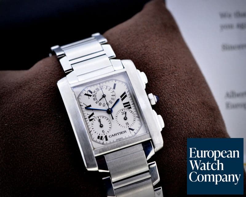 Image of Cartier Tank Francaise Chronoflex Quartz Chronograph SS