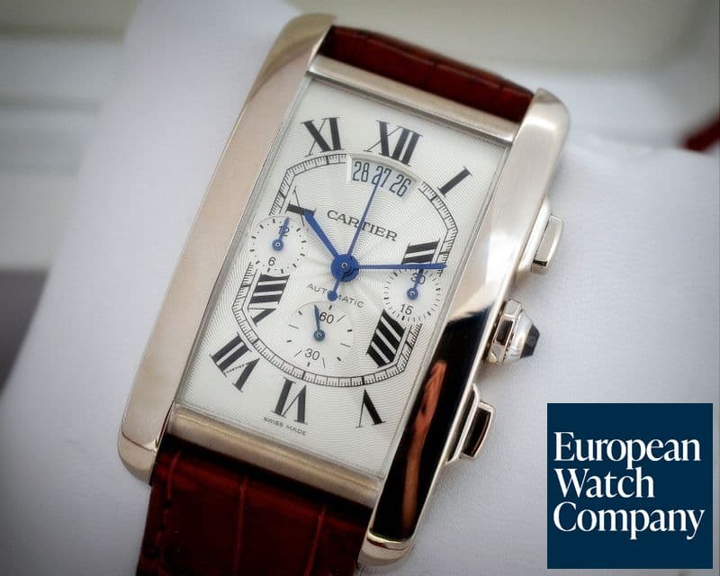 Image of Cartier Tank Americaine XL Chronograph 18K White Gold