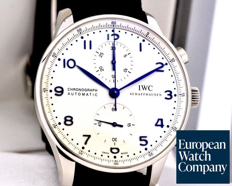 Image of IWC Portuguese Chronograph SS Silver Dial / Blue Numerals