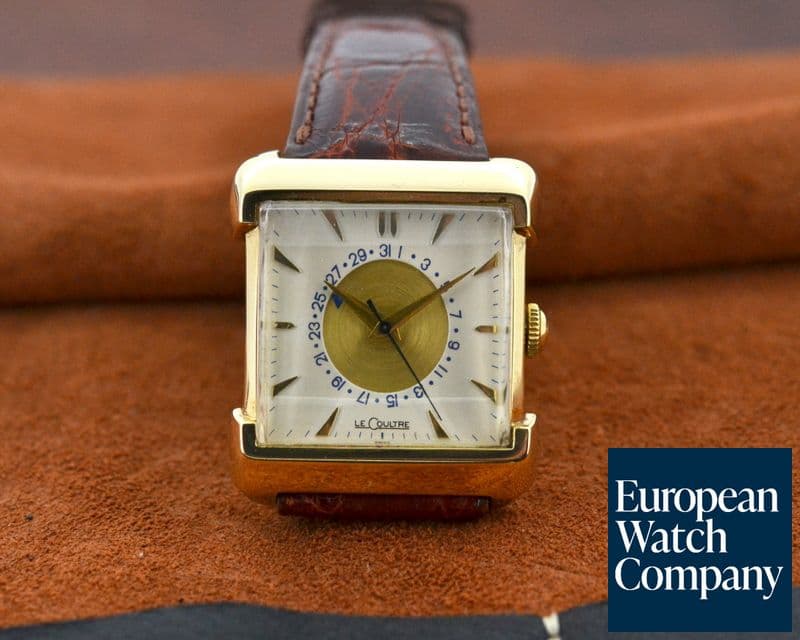 Image of Jaeger LeCoultre Vintage Square Calendar 14K Yellow Gold