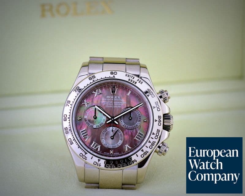 Image of Rolex Daytona 18K White Gold Black Mother of Pearl 