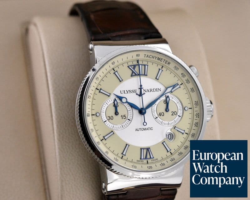 Image of Ulysse Nardin Maxi Marine Chronograph Ivory Dial SS / Strap
