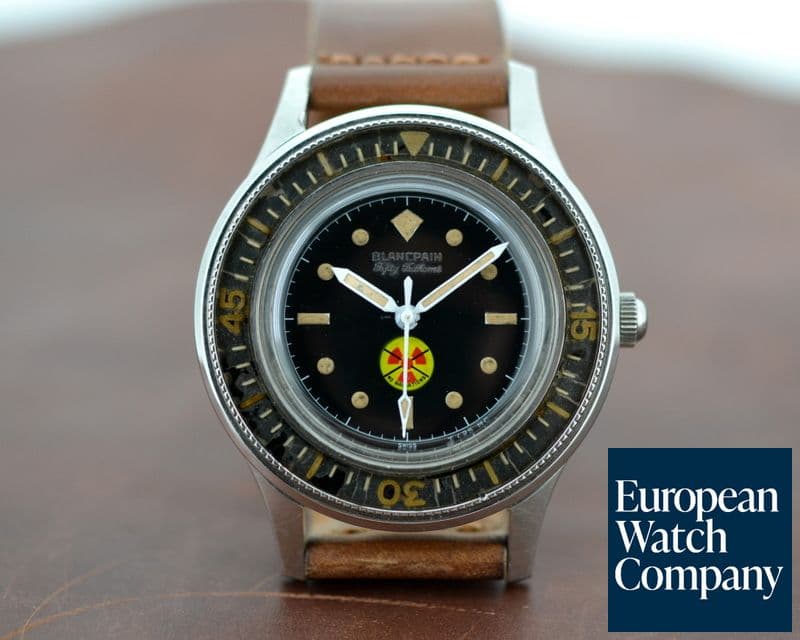 Image of Blancpain Vintage Fifty Fathoms Aqualung NO RADIATION Circa 1965 41MM