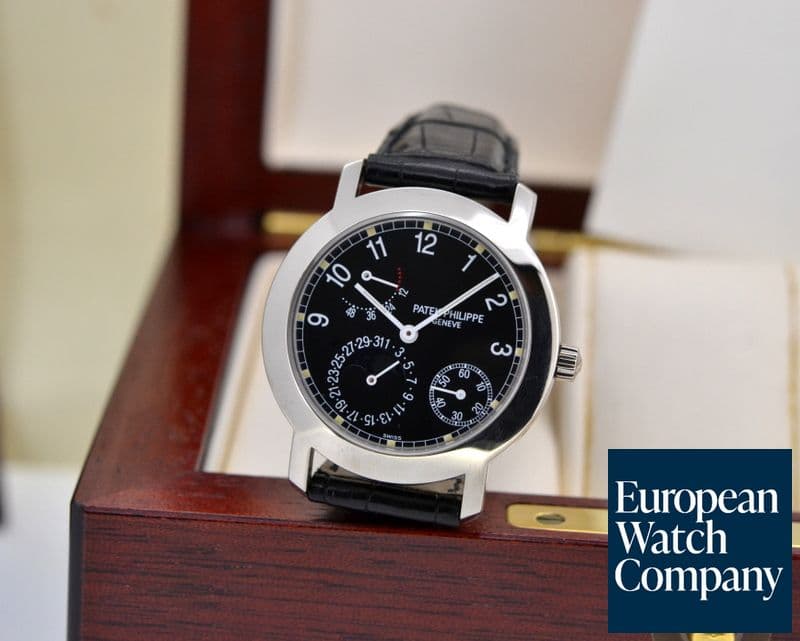 Image of Patek Philippe Moon Phase Power Reserve Black Dial 18K White Gold 