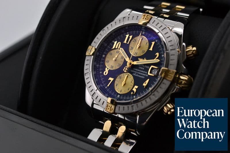 Image of Breitling Chronomat Evolution 18K Yellow Gold / SS Blue Dial