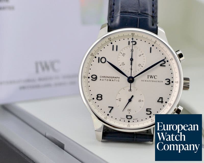 Image of IWC Portuguese Chronograph SS Silver Dial / Blue Numerals