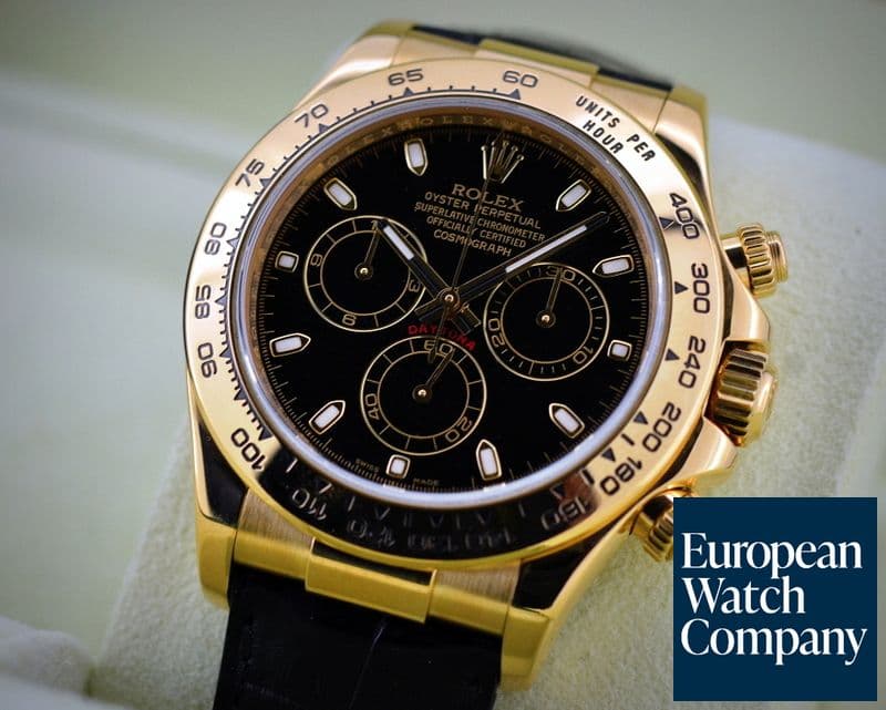 Image of Rolex Daytona Black Dial 18K / Alligator 