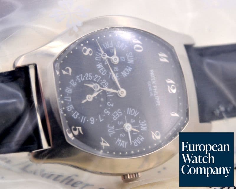 Image of Patek Philippe Perpetual Calendar Tonneau 18K White Gold / Black Dial